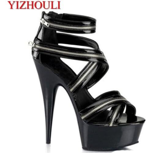 Classics Gladiator Sexy Platforms Women Open Toe 15cm High Heel Shoes, Toeless Stiletto, High Heel Sandals