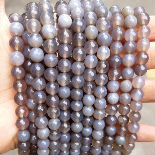 Natural Stone Gray Agates Round Spacer Beads For Jewelry Making DIY Accessorries Jewelry Beads For Bracelet Necklace 4 6 8 10mm