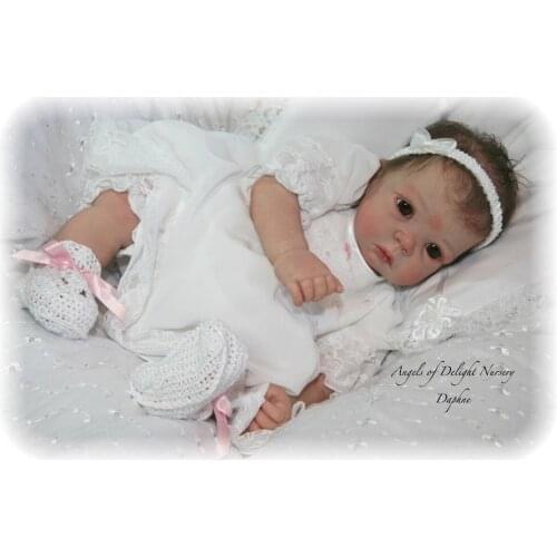 NPK unfinished 21inch Reborn doll Kit doll parts Daphne by Elly Knoops love face big eyes baby