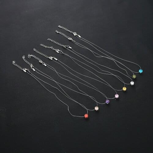 Hot Sale Teardrop Pendants 2020 Transparent Fishing Line Jewelry Necklace Clavicle Chain Invisible Woman Necklace
