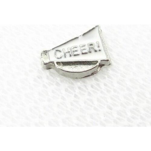 Hot Selling 20pcs/lot Silver Cheer Floating Charms Living Glass Memory Lockets Floating Charms DIY Jewelry Accessory