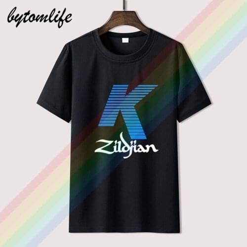 Fashion Regular Cotton Zildjian K Percussion Drums Cymbal Logo Black Short Sleeved Mens Tshirt