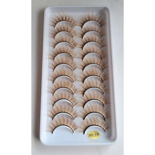 QUXINHAO 10Pairs Fashion Natural Short brown Fake Eye Lashes False Eyelashes Beauty Makeup Eyelash doll eyelashes