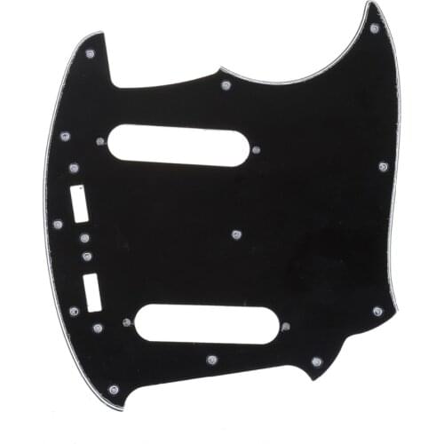 Musiclily Pro 12-Hole Guitar Pickguard for JPN Fender Japan Mustang, 3Ply Black