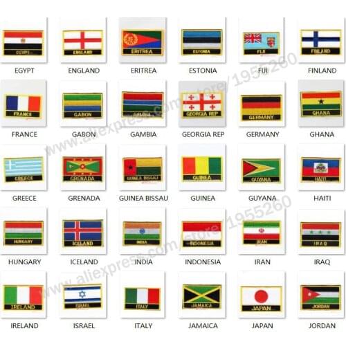 National Flag flag Embroidery Patch Badge All Over the World 8*5cm ENGLAND FINLAND FRANCE GERMANY GREECE HUNGARY INDIA ISRAEL