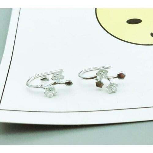 New 925 Sterling Silver Stud Earring Women Jewelry Classic Earrings for Women Party Gift Simple Leaf Ear Clip Earings