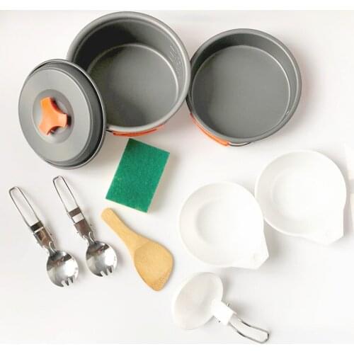 Picnic Cookware Portable Outdoor Camping Cookware Set Friends Family Party Barbecue Hiking Tableware Self-driving Tour Accessory