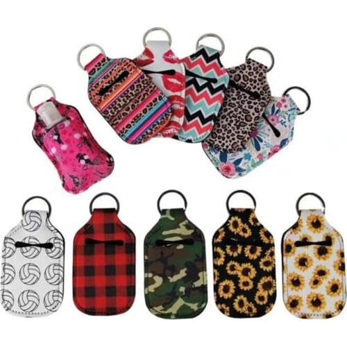 Empty Refillable Bottle and Holder Keychain Wristlet Kits Sanitizer Dispenser