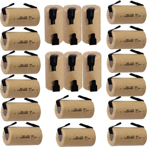 True capacity! 20 pcs SC battery sub c battery rechargeable battery replacement 1.2 v 1300mah power bank accumulator