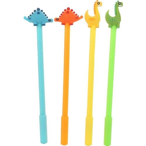 24Pcs Kawaii Dinosaur Dragon Gel Pens Cute Cool Stationery Store Funny Blue Ballpoint Rollerball Back to School Stuff Thing 2021