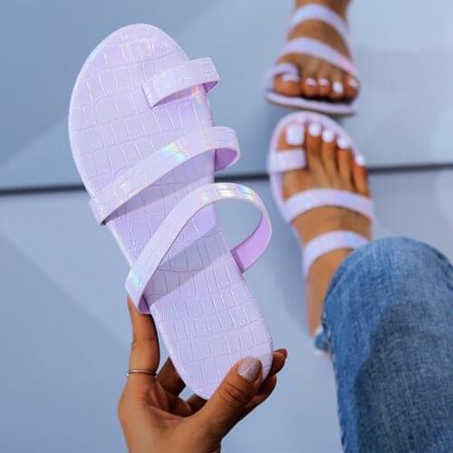 2021 Narrow Band Flat Slippers Women Brand Design Outdoor Slippers Women Summer Slides Flip Flops Dad Sandals slipper women