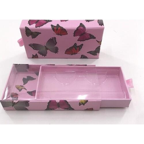 Slide Eyelashes Box for 25mm Mink Lashes Custom Private Label Eyelashes Packaging with Clear Tray