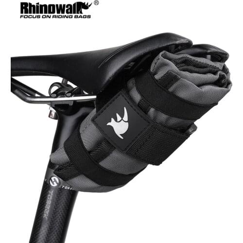 Rhinowalk Bicycle BagTool Bag Bike Toolkit Tail Case Burrito Pack Back Seat Bag Accessory Package Cycling Frame Pack Repair