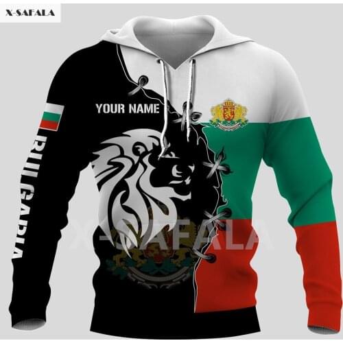 Bulgaria Hometown Skull Country Map Flag 3D All Full Printed Hoodie Man Women 1 Harajuku Zipper Pullover Sweatshirt Jacket