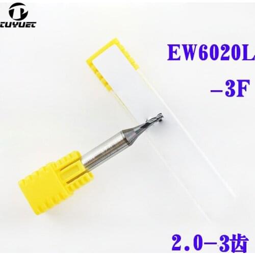 EW6020L 2.0mm 3F Carbide End Mill Groove Milling Cutter Tungsten Hard coating