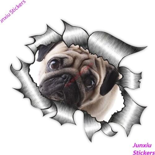 Personality Car Sticke Pug Dog Sad Eyes 3D Vinyl Waterproof Car Window High Quality Accessories PVC 13cm X 13cm
