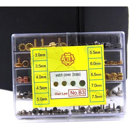 High Quality BD-B3 Brass Watch Crowns Kit,Assort Size Multi-Colors Watch Crown Replacemnet Parts for Watchmakers