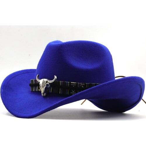 2021 Womens Hat Western Cowboy Hat Ox Horn Wool Top Hat Mens Hat Ethnic Felt Hat Eaves Hat