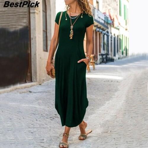 2021 New Vintage Casual Woman Maxi Dress Women Elegant V-Neck Short Sleeve Party Dresses Female Fashion Casual Loose Vestido