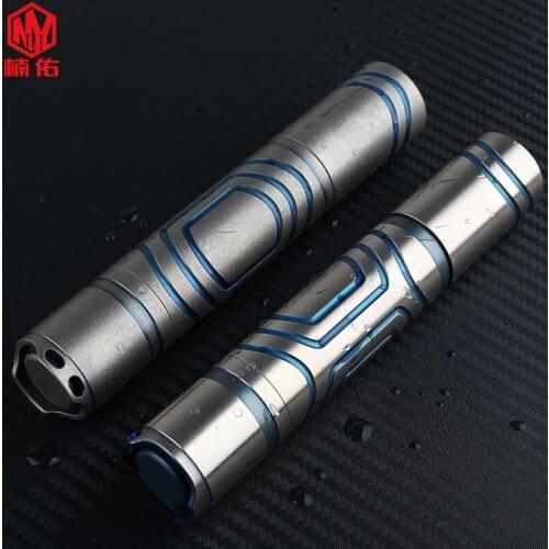 1PCS Portable MINI LED Flashlight Outdoor Camping Hiking Climbing Tool Titanium Alloy Flashlight USB Direct Charge