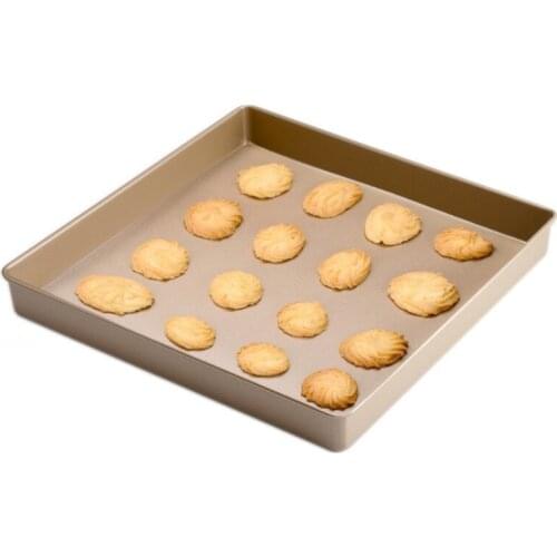 11-inch Square Baking Pan Non-sticky Gold Swiss Roll Baking Pan Anti Rust Carbon Steel Cake Bakeware Home Kitchen Accessories