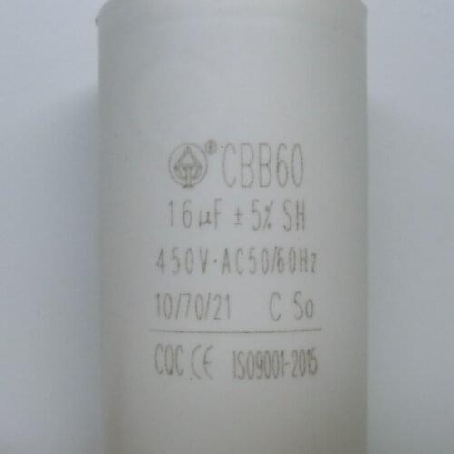 16uf,450V,AC50/60Hz,10/70/21,two wires,two clamping piece , cylindrical capacitor