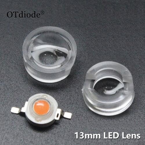 20pcs 1W 3W 5W 13mm IR LED mini Lens 15 30 45 60 90 100 Degree Needn't Holder High Power LED Diode Convex Reflector Collimator