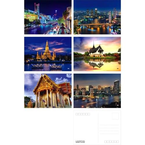 6pcs/lot Bangkok beautiful landscape christmas greeting cards postcards set/Gift Card/Blessing invitation Post card YH-1102
