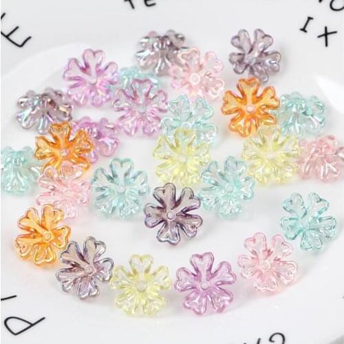 Fashion Colorful Acrylic Flower Shape Loose Beads Jewelry Findings for handcraft DIY 6x16mm 100pieces