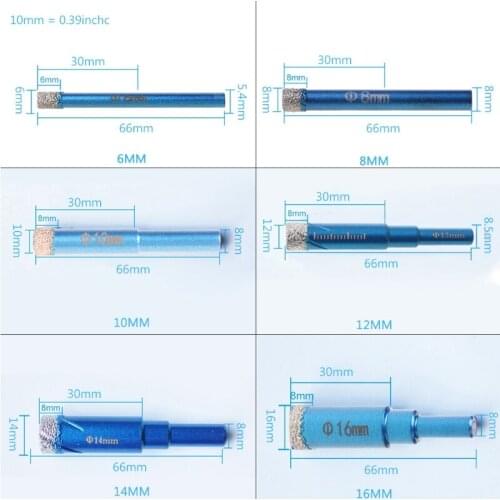 Durable Diamond Coated Core Drill Bit Dry Drilling for Glass Marble Granite Quartz Porcelain Ceramics wholesales