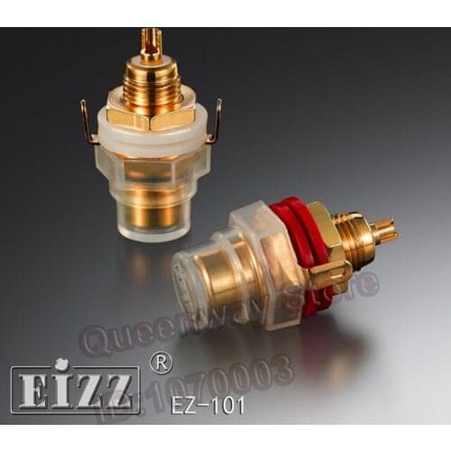 EIZZ EZ-101 RCA Signal Socket RCA Signal Audio Socket Jack Pure Gold Plated Phosphor Bronze Pair