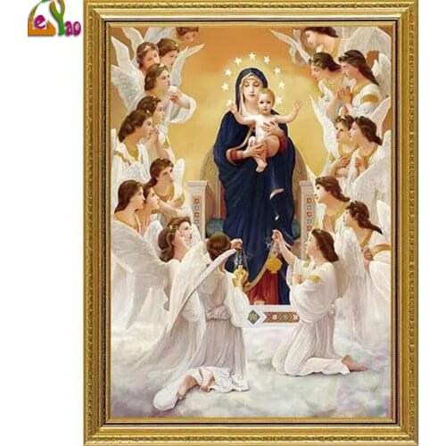 Pictures 5d diamond painting Vintage art, religious virgin, angel full novelty 2021 mosaic art diamond embroidery icons new hot