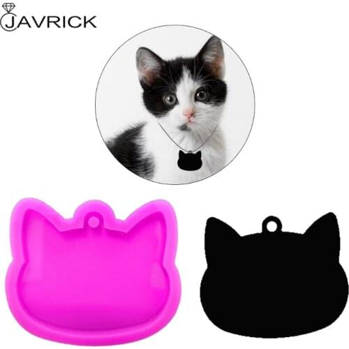 Crystal Epoxy Resin Mold Cat Head Keychain Casting Silicone Mould DIY Crafts Jewelry Making Tools Random Color