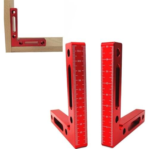 L-120mm Aluminium Right Angle Precision Measuring Ruler 90 Degree Clamp Positioning Square Height ruler woodworker DIY tool