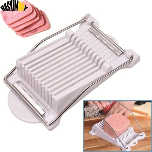 Lunch Meat Slicer 10 Stainless Steel Eggs Soft Food Cheese Fruit Cutter Canned Luncheon Meat Slice Gadget Kitchen Tools