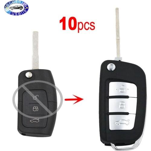 3 Button ModifIed Folding Remote Key Shell for Ford Focus Fiesta C Max Ka Key Case HU101 Blade