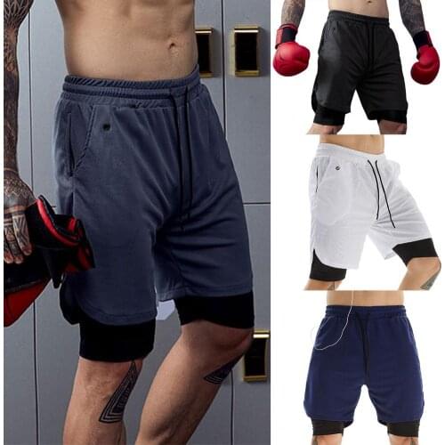 Mens Shorts Quick Dry Breathable Polyester Gym Sports Training Pants for Fitness