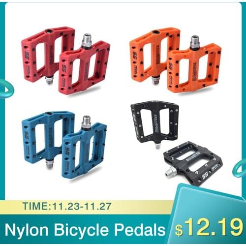 Nylon Bicycle Pedals Road Bike Pedals Ultralight Flat Platform Bike Pedals Sealed Bearing Pedals For Mountain Bike Bicycle