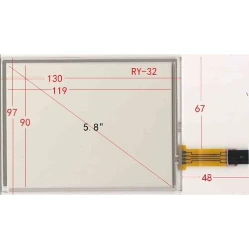 New 5.8inch 4 wire Resistive LCD Touch screen digitizer panel For RY-32 RY-22 RY-12 130*97mm
