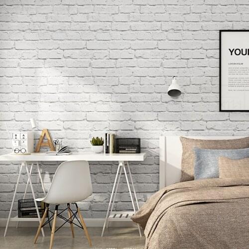 White Brick Pattern Wallpaper For Walls Roll 3D Antique Brick Wall Living Room Bedroom Clothing Store Decor Vinyl Wall Paper 3D