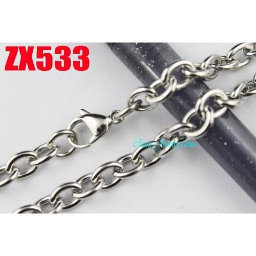 7mm big open annulus oval chain 16"-38" length stainless steel necklace man male fashion jewelry chains 20pcs ZX533