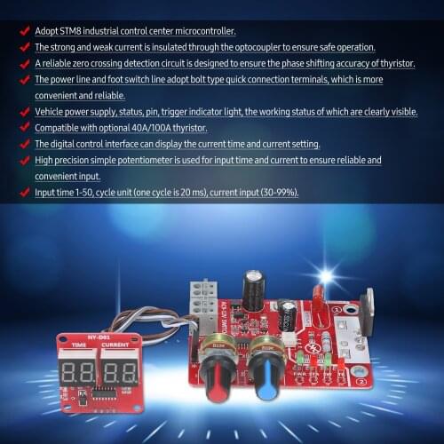 100A Spot Welding Control Board DIY Control Board Digital Display Single Chip Microcomputer for Adjusting Time and Current