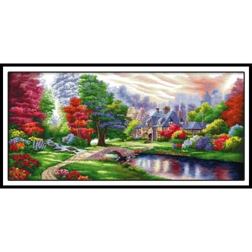 The Ambilight Counted Cross Stitch Kit Chinese Landscape Patterns 14CT 11CT Printed Fabric DIY Embroidery Needlework Crafts Kit