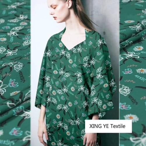 Small Chrysanthemum Pattern Printed Fabric for Dresses Tops Shirts Womens Clothing Sewing Material by the Meter Home Textile