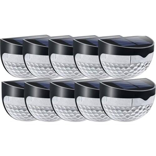 10 Pcs Solar Power Lamp Outdoor Lights with 6 LEDs Light Garden Yard Front Door Lighting Retail