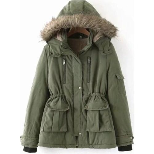 Winter Women Clothing Pure Color Cotton Clothing Coat Women Thick Long Sleeve Hooded Jacket Coat 2021 Fashion Thick Jacket Coat