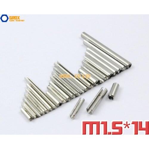 200 Pieces M1.5 x 14mm 304 Stainless Steel Slotted Spring Tension Pin Sellock Roll Pin