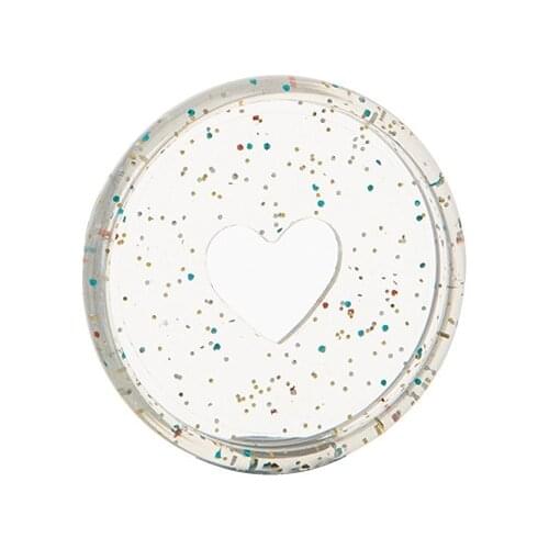 50PCS transparent love notebook mushroom hole loose-leaf button 360 degree flip disc buckle