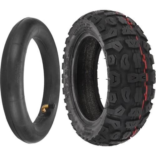 TUOVT 10*3 Tubeless Vacuum Outer Tire and 10*2.5 Inner Tube with Crooked Mouth Curved Valve for Kugoo M4 Pro Electric Scooter