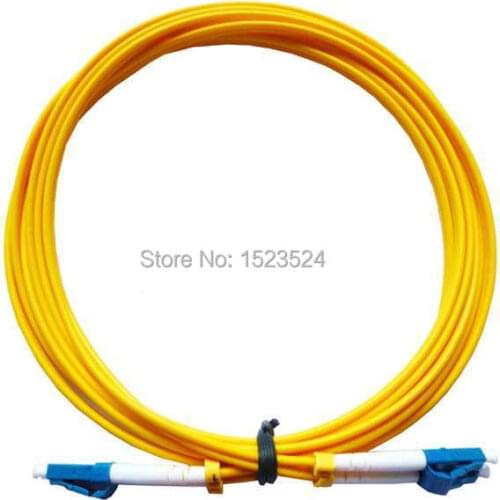 Free Shipping 5pcs/lot SM 9/125 Duplex PVC 3mm 5M LC-LC Fiber Optic Jumper Cable LC/UPC-LC/UPC Duplex Fiber Optic Patch Cord
